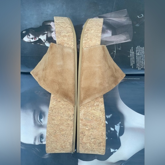 Veronica Beard Dresdyn Caramel Platform Slide Cork Sandal Size 8M - Picture 9 of 13